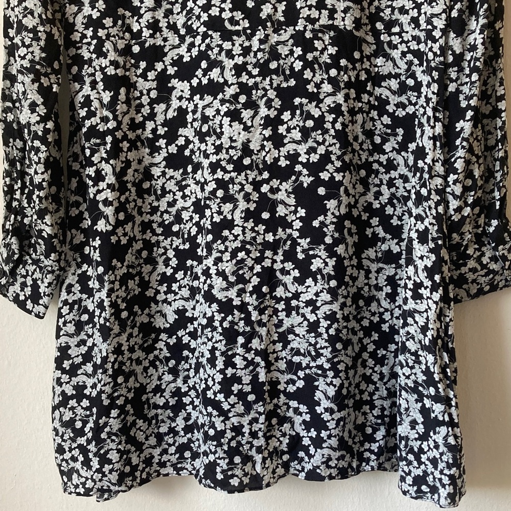 & Other Stories Black and White Floral Shirt Dress Size 10 - Picture 13 of 16